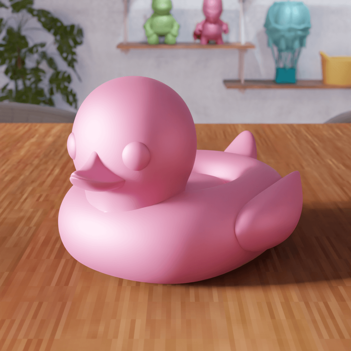 Cute Stylized Duck Figurine 3d model