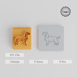 English Springer Stamp Tile Set, 5 Sizes, Perfect for Clay, Cookies & Fondant PRODUCT_2029 3d model