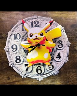Double 3D Pokémon Pikachu Star Wall Clock and clockface - FanArt 3d model