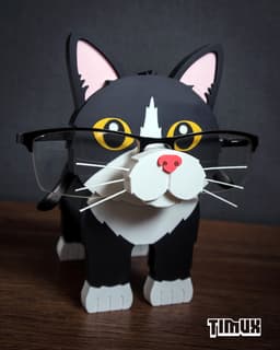 TUXEDO CAT GLASSES HOLDER 3d model