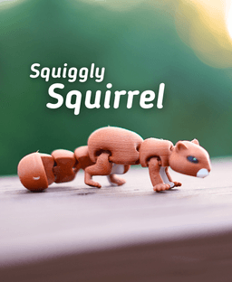 Squiggly Squirrel - Fidget Articulating Squirrel - Ludo 3D Printed Animal 3d model