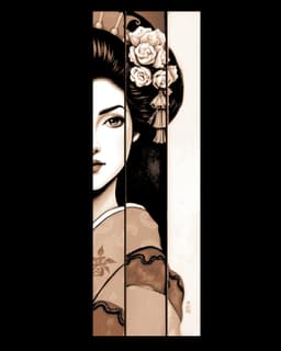 Beauty can be seen even in the slightest view - Set of Bookmarks - Geisha Design 3d model