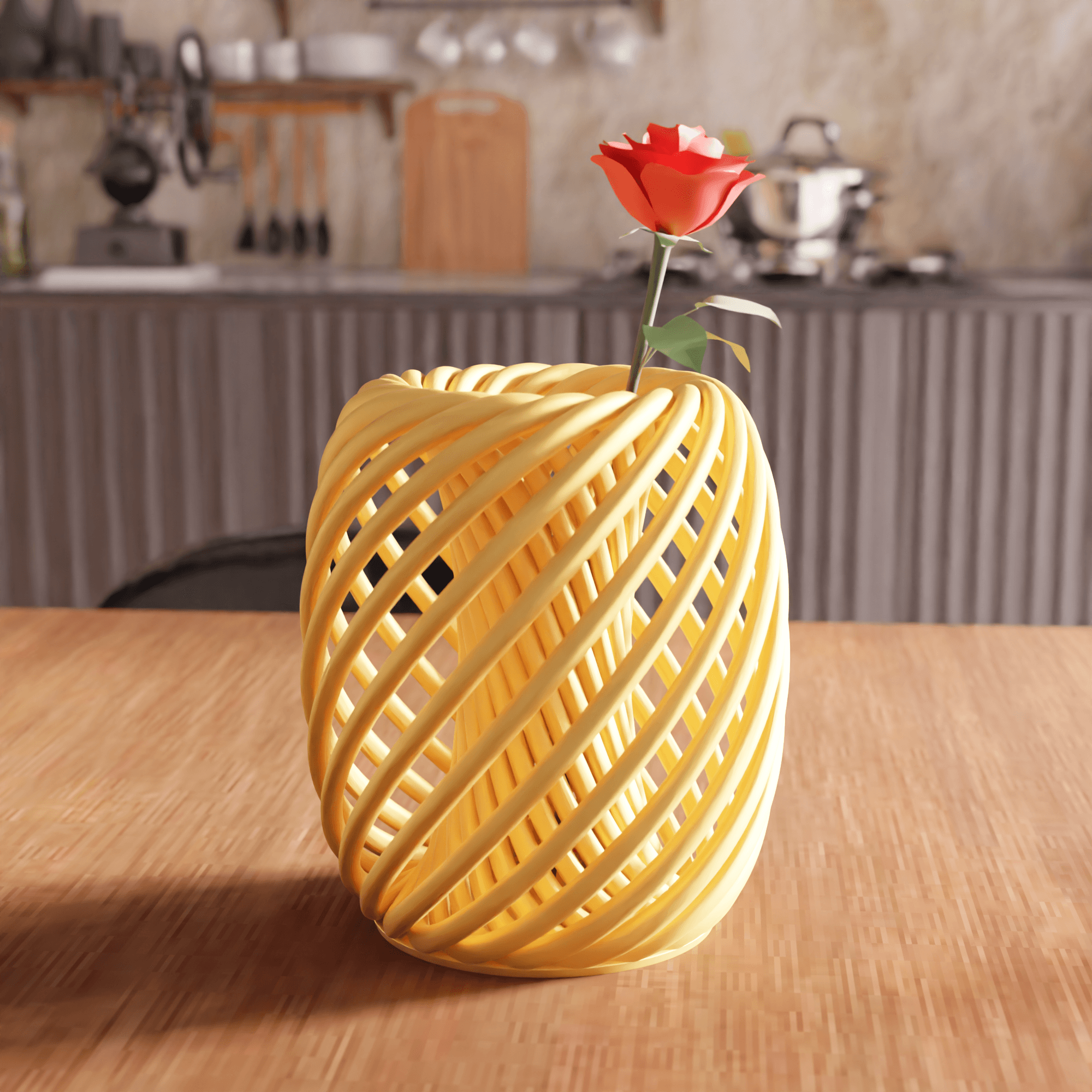 Helical Spiral Lattice Vase 3d model