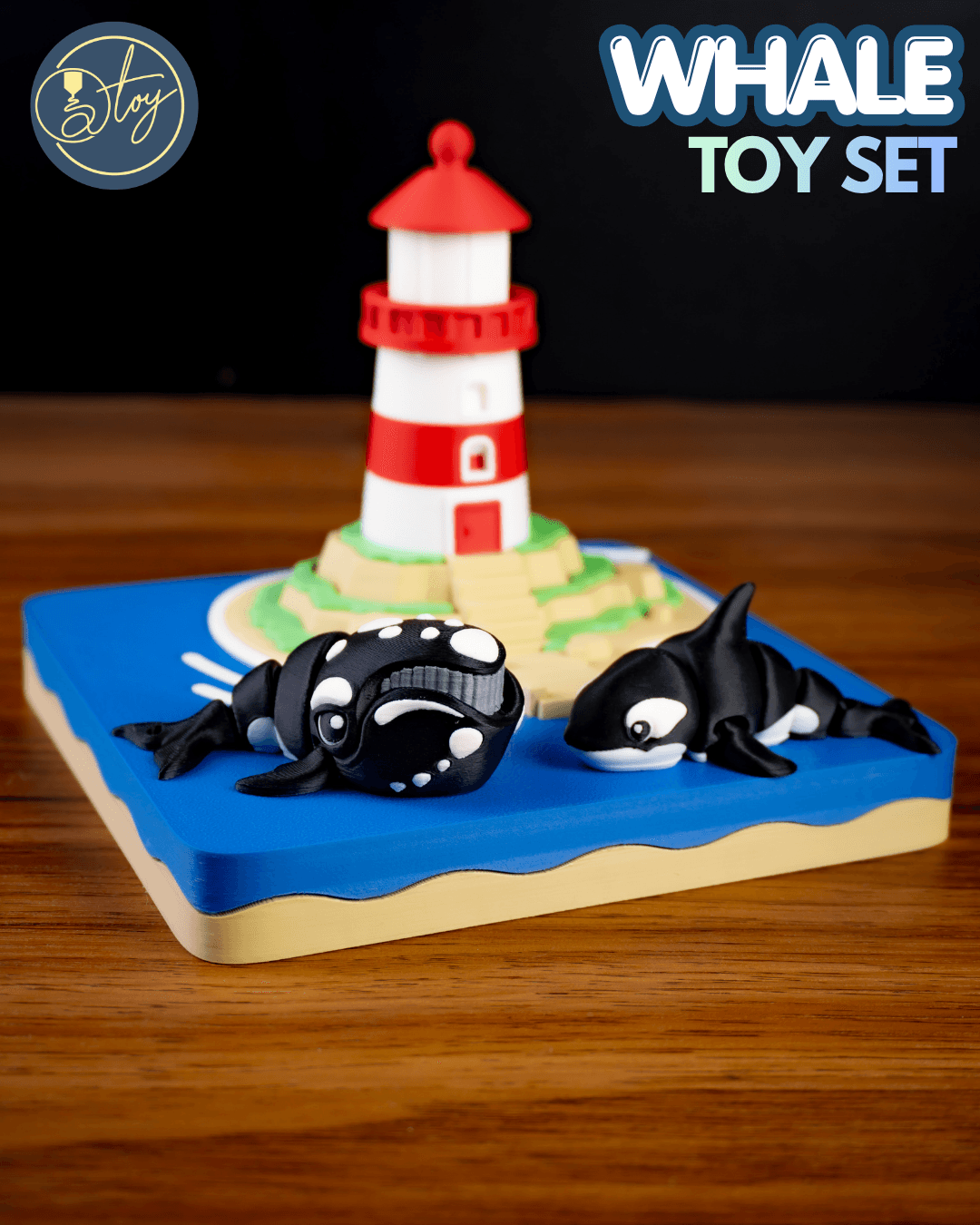 Lighthouse & Whale Collection 3d model