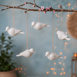 Bird Ornament Decor | Minimal Hanging Sparrow Accent 3d model