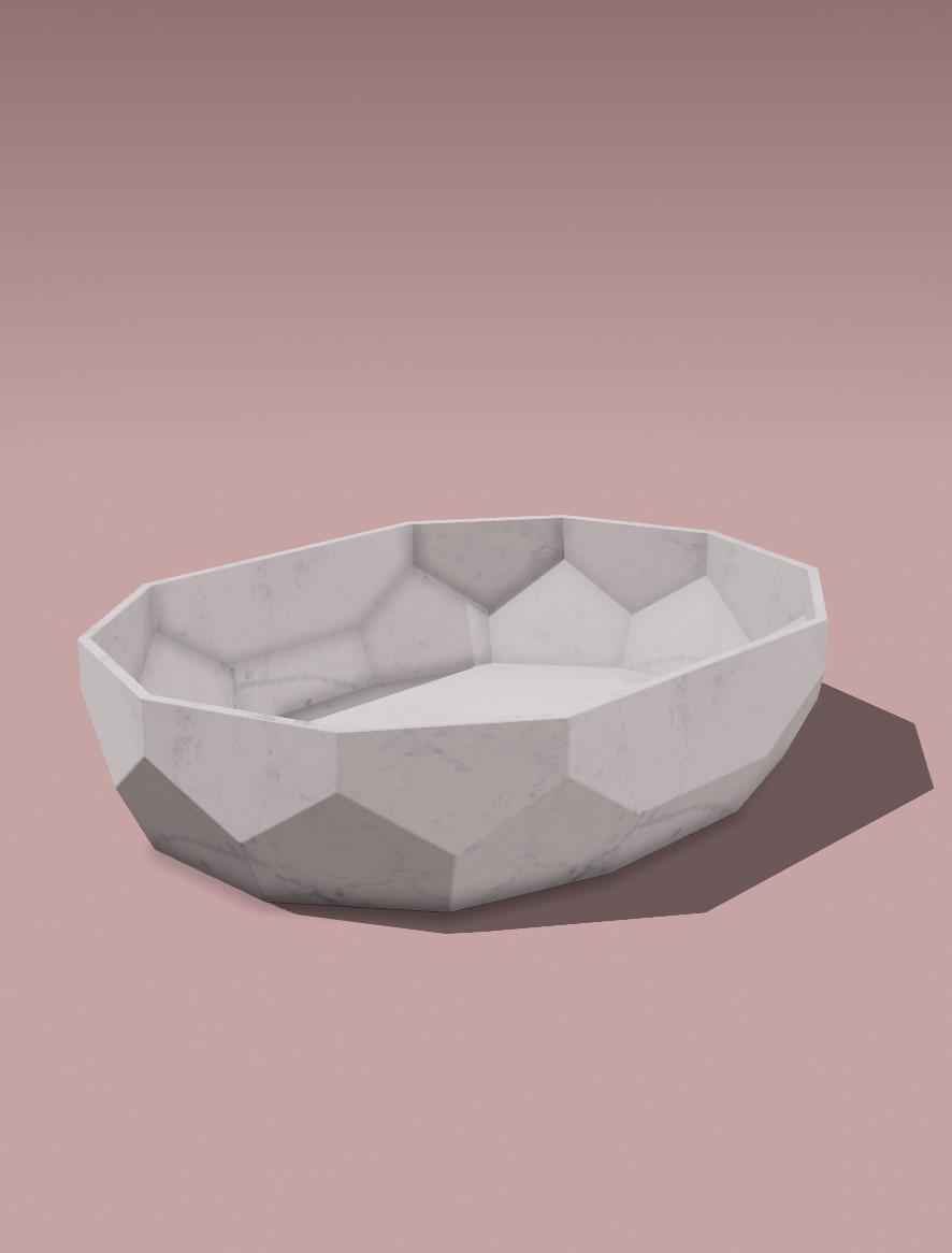 Low Poly Tray Oval 3d model
