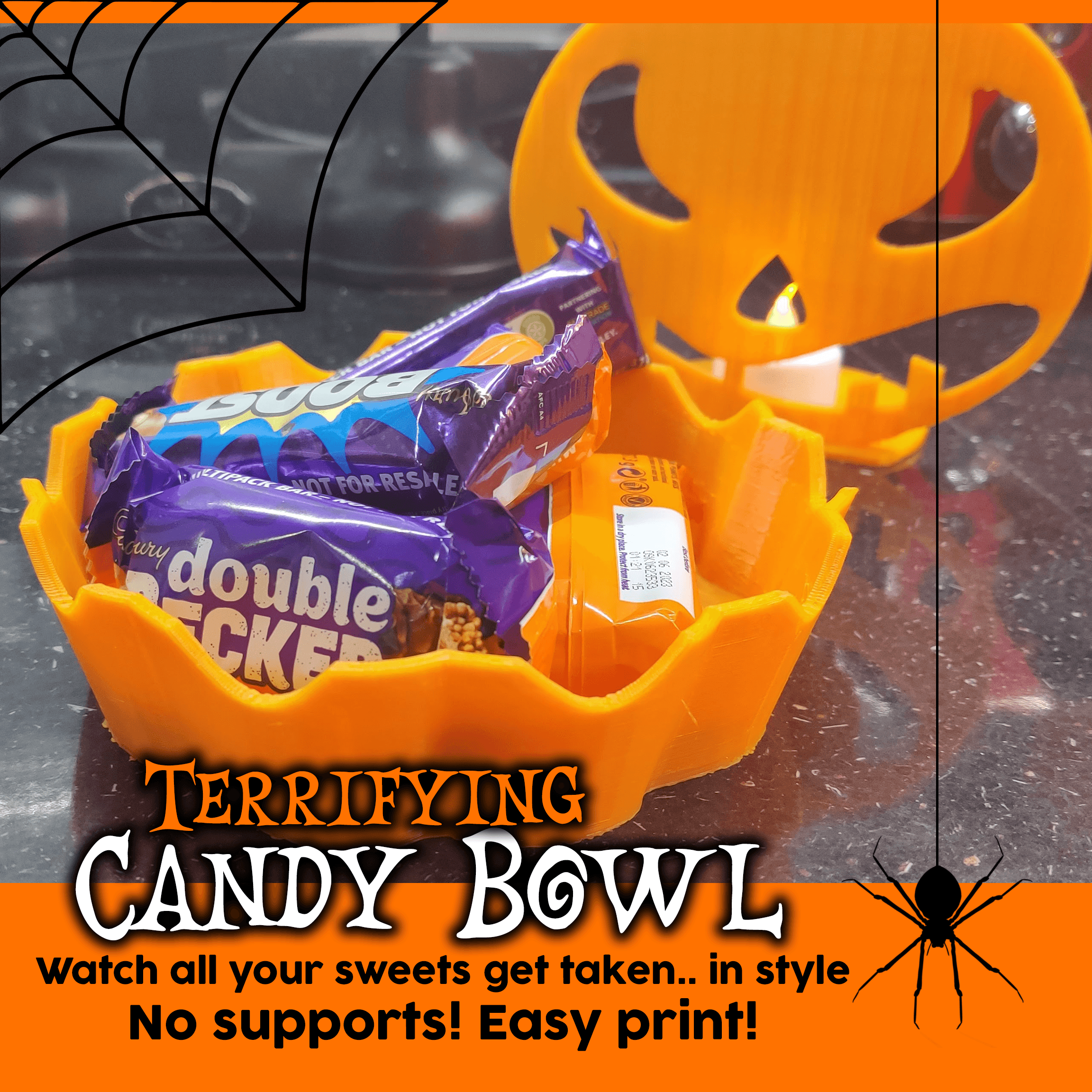 Pumpkin Bowl for sweets and candy (quick print) 3d model