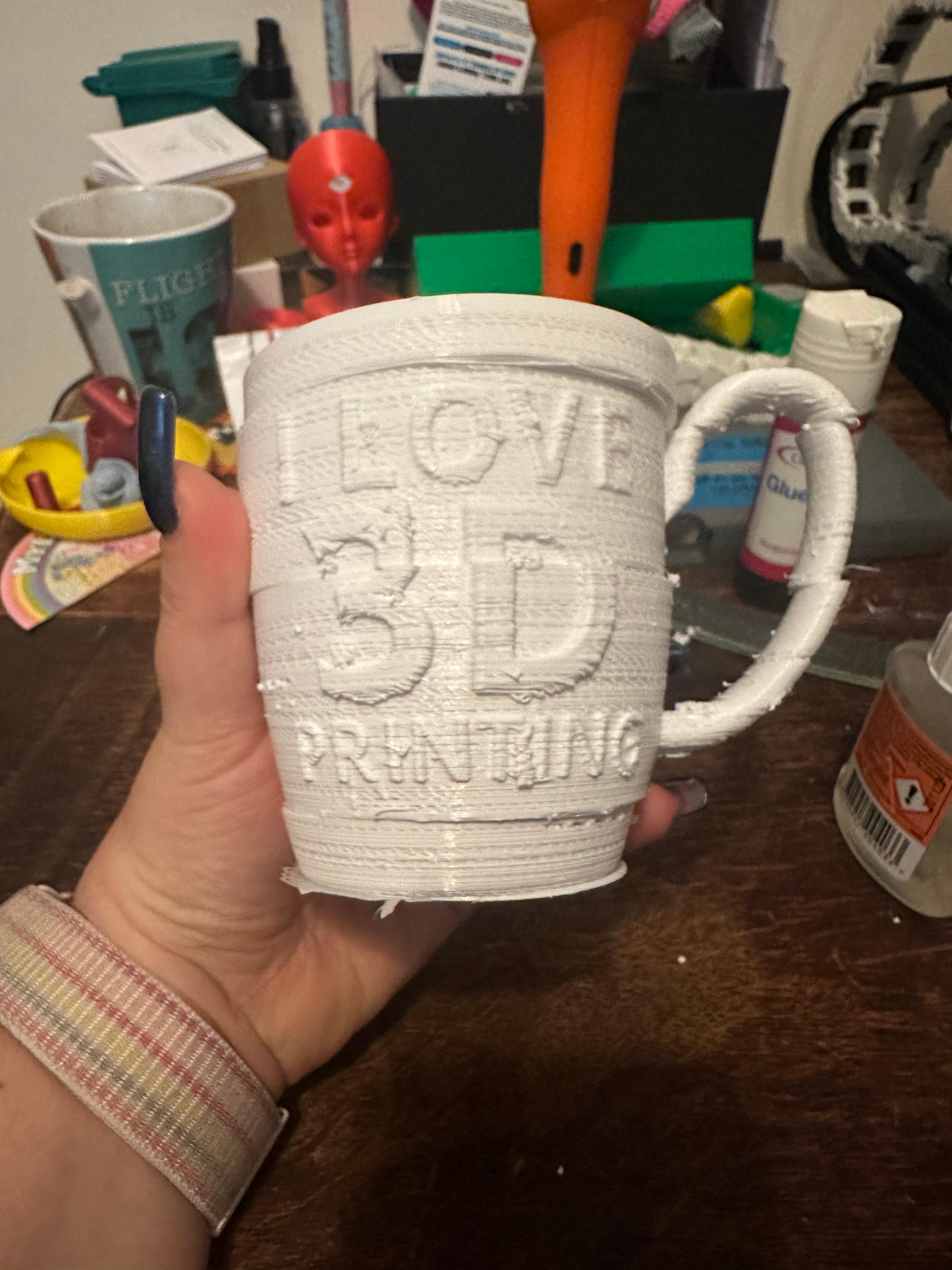 I Love 3D Printing Gag Gift Mug - Purposely made while my printer was being an ***, I love it! - 3d model