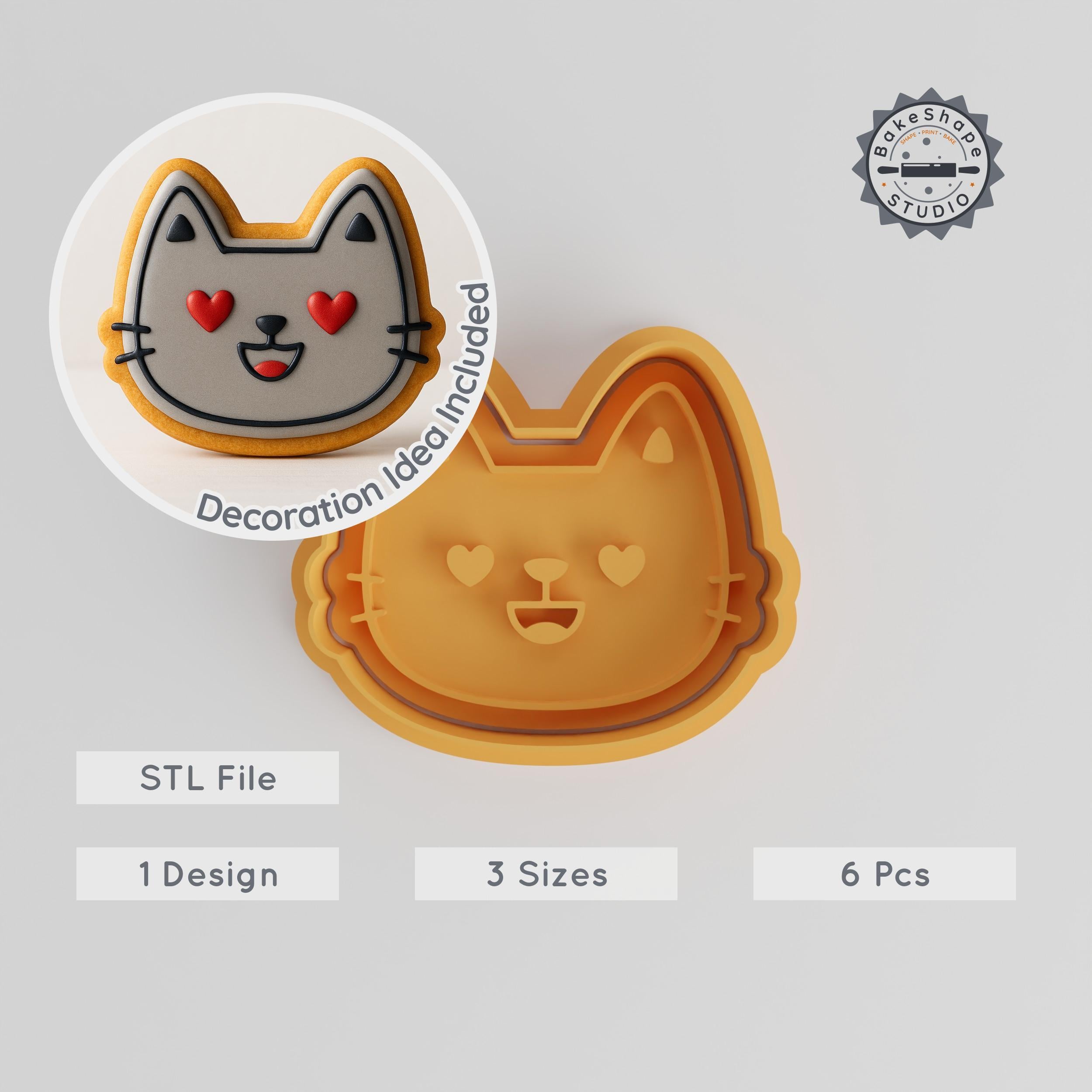Love Shape Cutter & Stamp, Heart Cookie Decor Set, Includes 3 Sizes, Perfect for Fondant & Baking PRODUCT_832 3d model