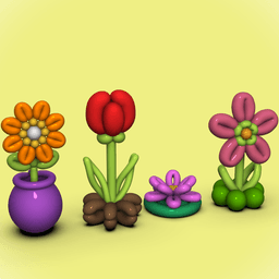 Balloon Lotus Flower 3d model