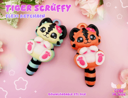 Scruffy Tiger | Flexi Keychain 3d model