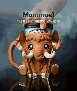 Mammuel, the Ice Pint Holding Mammoth 3d model
