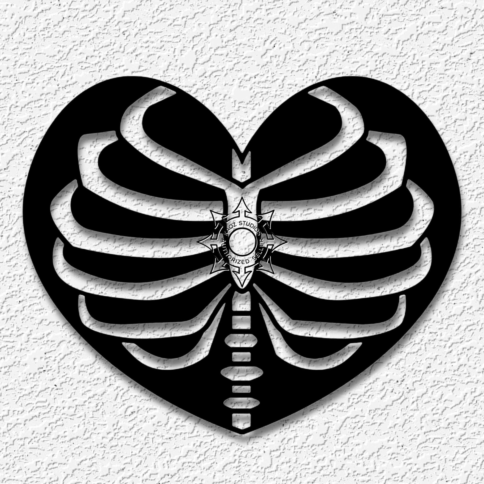 heart rib cage wall art Halloween decor 3d model