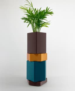 Planters Set With Drainer and Drip Tray - Modular Plant Flower Pots 3d model