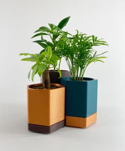 Planters Set With Drainer and Drip Tray - Modular Plant Flower Pots 3d model