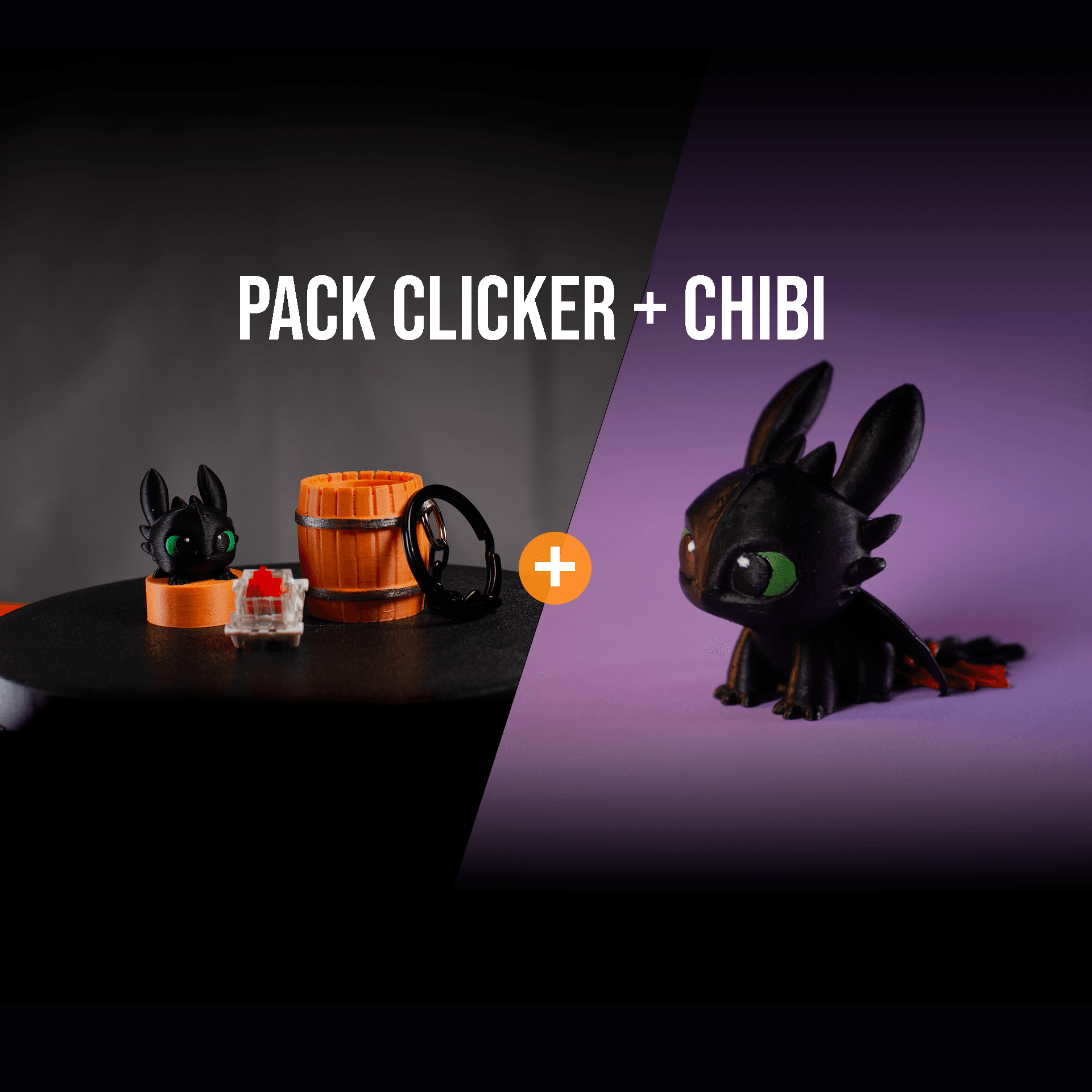 Pack Toothless | Chibi + clicker 3d model