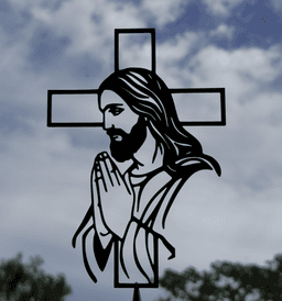 Praying Jesus Cross 2D Wall Art.stl 3d model