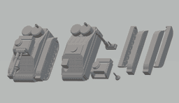 FHW: Chovel Tank prototype (Sherman tank) (BoD) 3d model