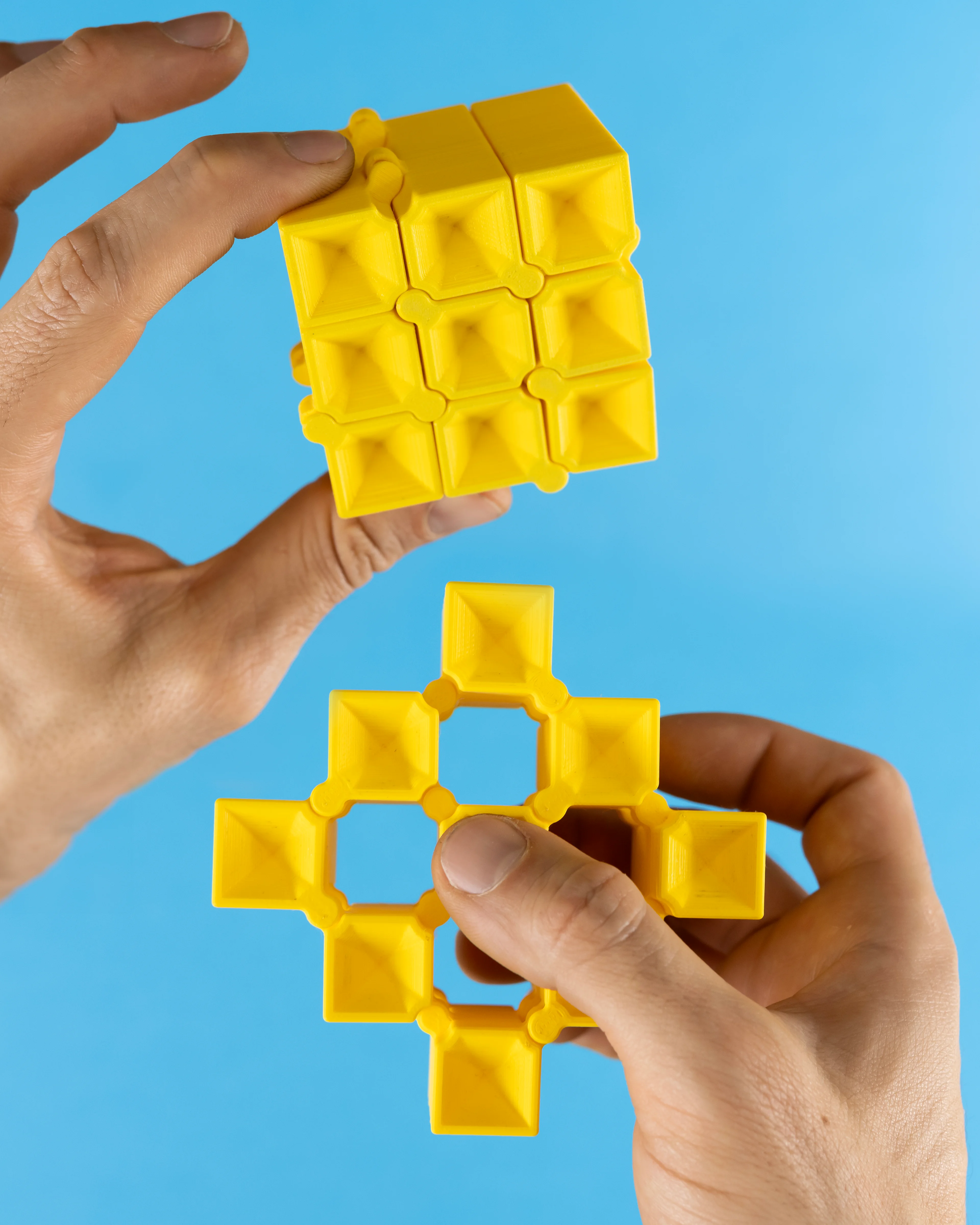 Auxetic Cubes // 20mm 3x3 Stacked & Tapered 3d model