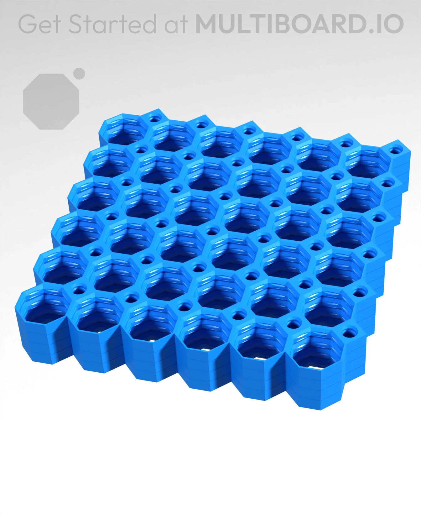 6x6 MU - Center Grid Interfitted - MultiBoard Octagon Plate - 4x Ironing Stack 3d model