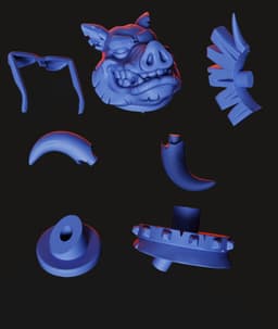 Punk Boar Bust STL | Bust 3D Print | HighDetail 3d model