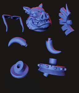 Punk Boar Bust STL | Bust 3D Print | HighDetail 3d model