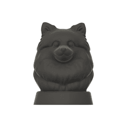 Mini American Eskimo Dog Bust, STL File, 3MF File, 3D Printable Dog Statue, Pet Memorial Download 3d model