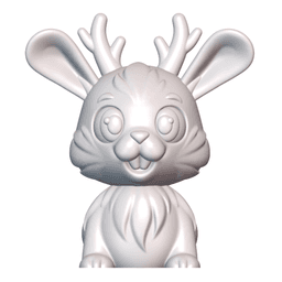 Cute Cryptid Fuzzy Jackalope Figure Adorable Fantasy Creature 3d model