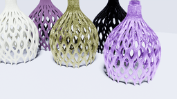 Thistle Lantern 3D Printed Gothic Lattice Lamp Shade Floral Mesh Light Cover Modern Boho Home Decor 3d model