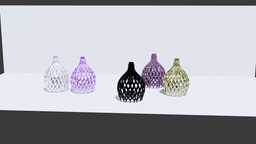 Thistle Lantern 3D Printed Gothic Lattice Lamp Shade Floral Mesh Light Cover Modern Boho Home Decor 3d model