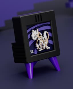 POKEMON MEWTWO - Pixel Voxel Art Frame (No support, 3MF included) 3d model