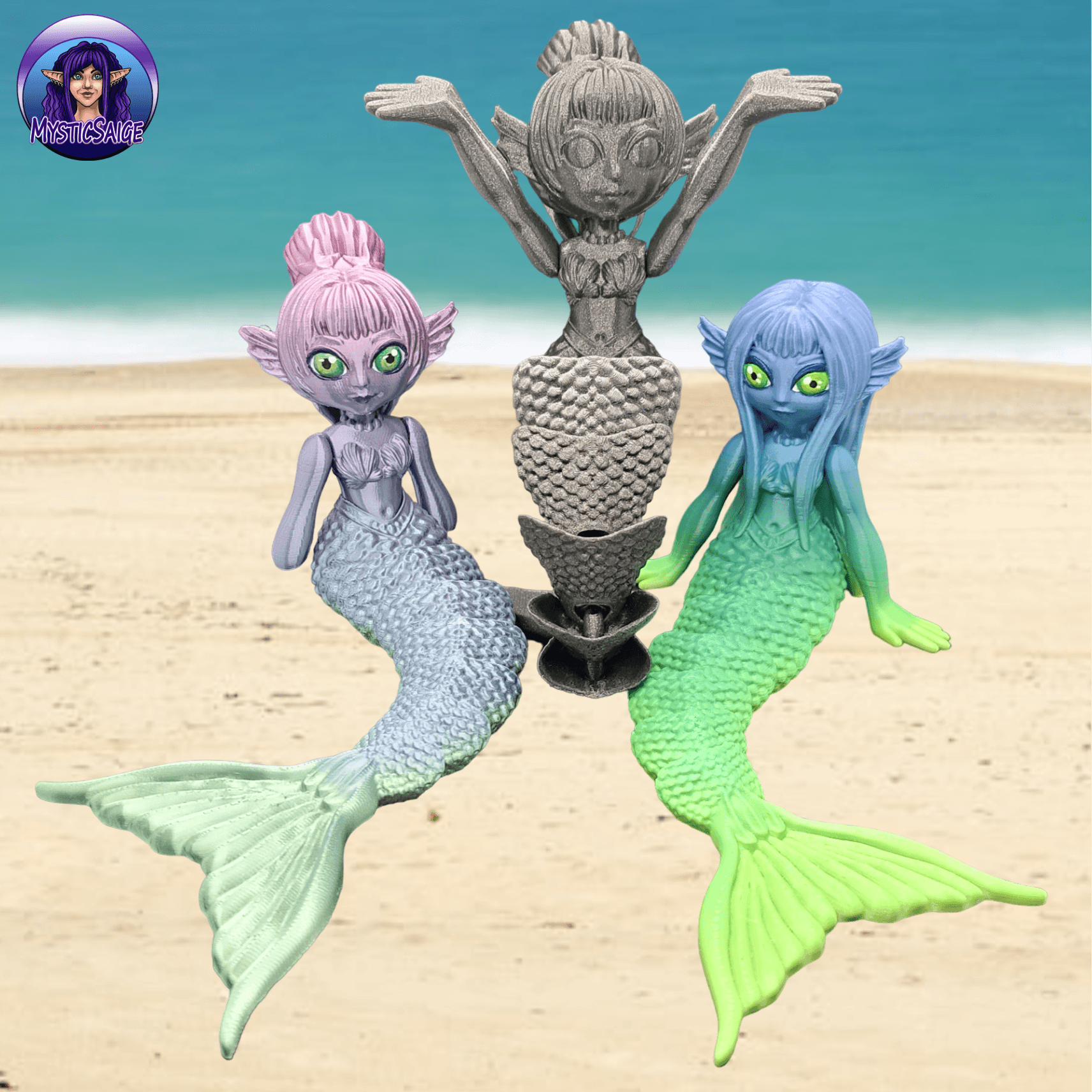 Mermaide Models Chibi Mermaid - 3D model by MysticSaige on Thangs