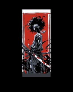 The legend of the afro samurai is celebrated with a Set of bookmarks 3d model