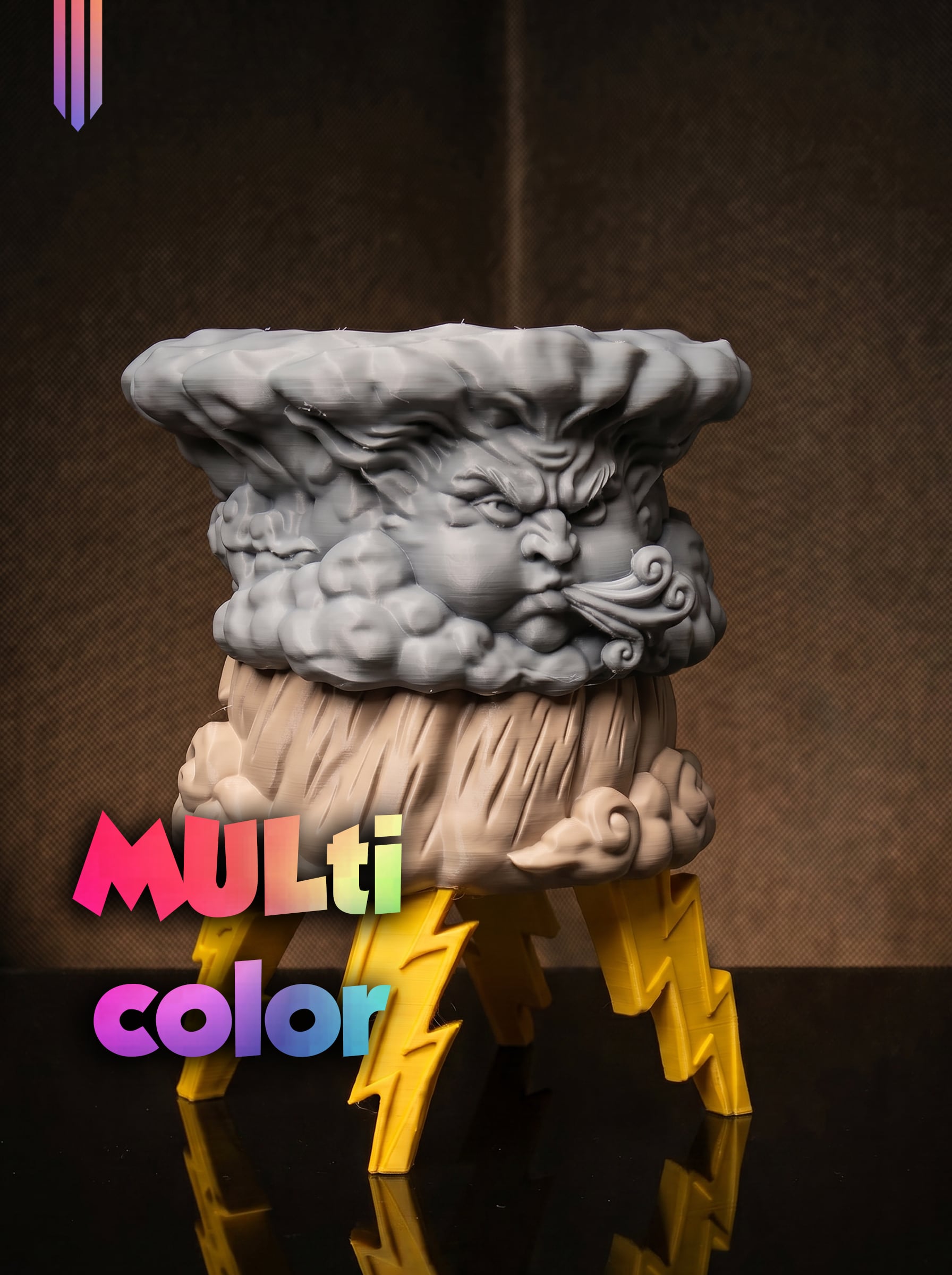 Storm Cloud Planter 3MF | Decor Multi-Color | Lightning Legs 3d model