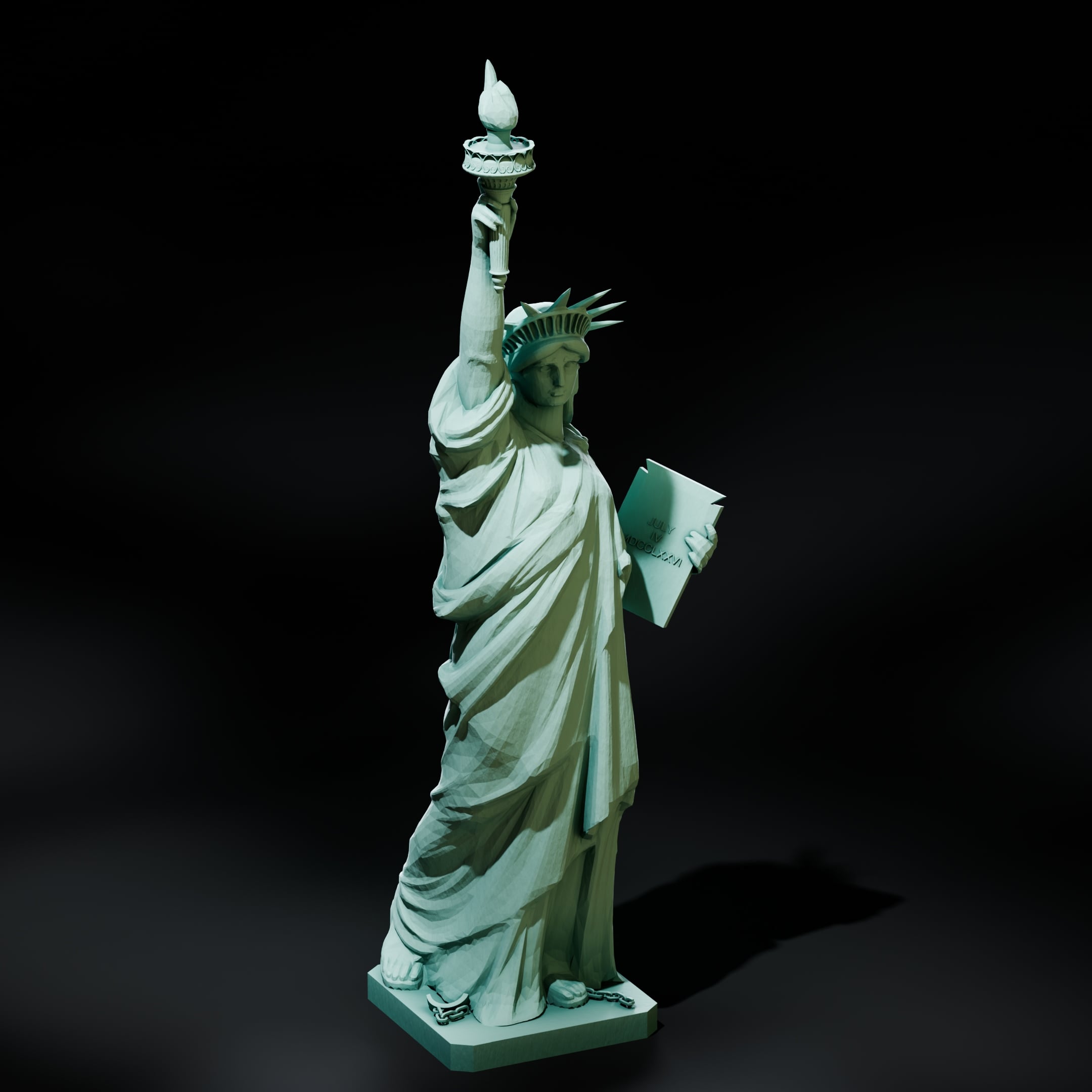Historic Statue of Liberty Monument | 200mm Display Scale 3d model