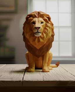 lion lowpoly 3d model
