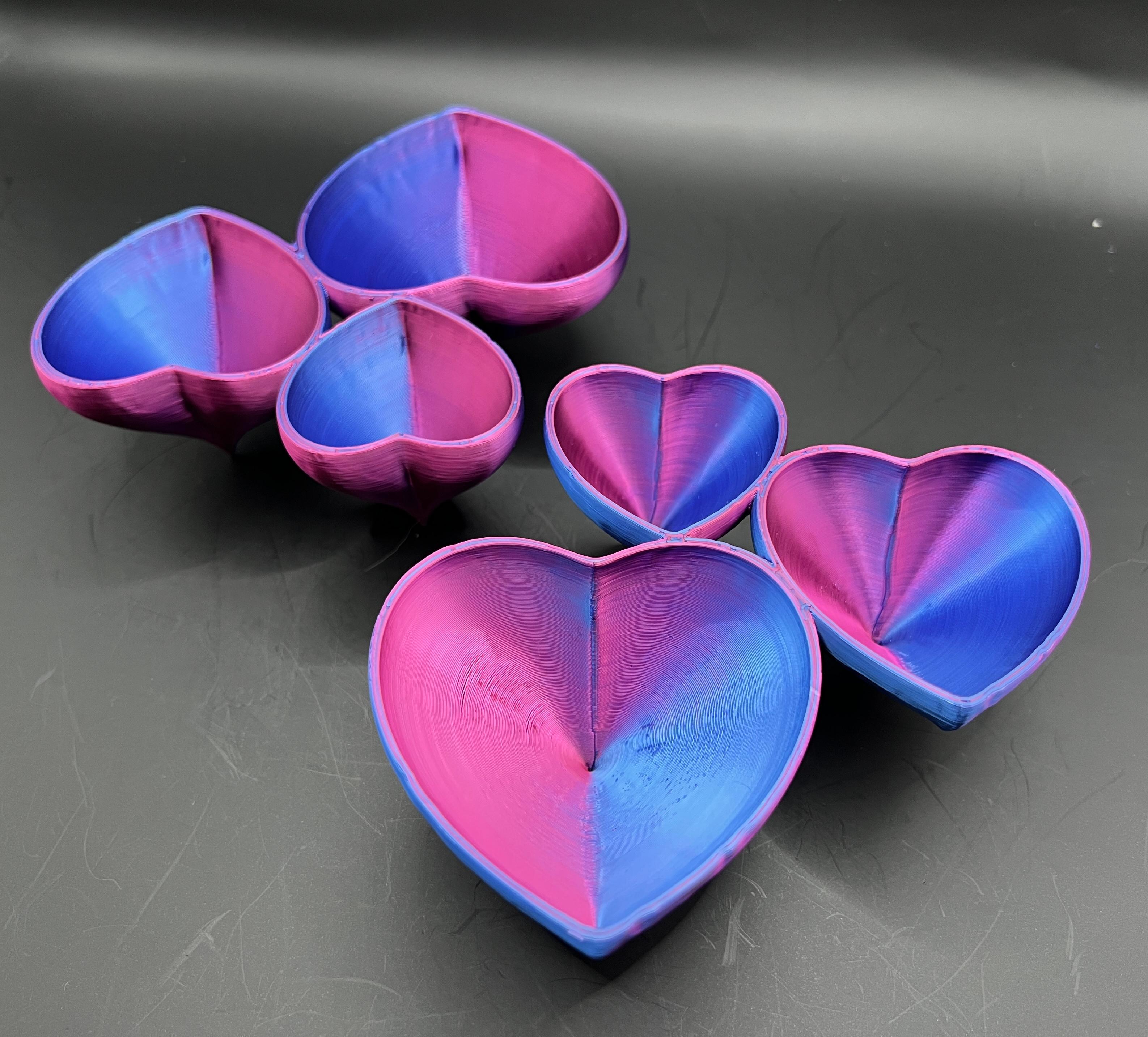 Heart Pixie Pots - printed in MatterHackers Quantum Blue Raspberry - 3d model