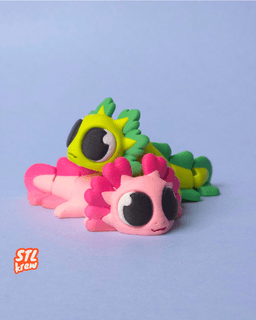 Cute articulated Axolotl - Axie 3d model