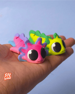 Cute articulated Axolotl - Axie 3d model