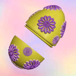 Flower Decorated Easter Egg Container - Screws Together - NO SUPPORTS 3d model