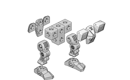 PrintABlok Medium Mech Articulated Mech Construction Toy 3d model