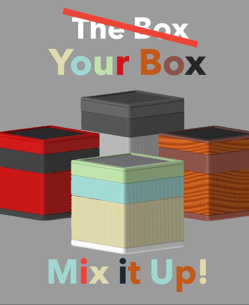 The Box ~ Customizable Organizer - It's Your Box! Mix it Up! - 3d model