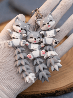Cute Flexi Baby Wolf Toy / Keychain - FREE 3d model