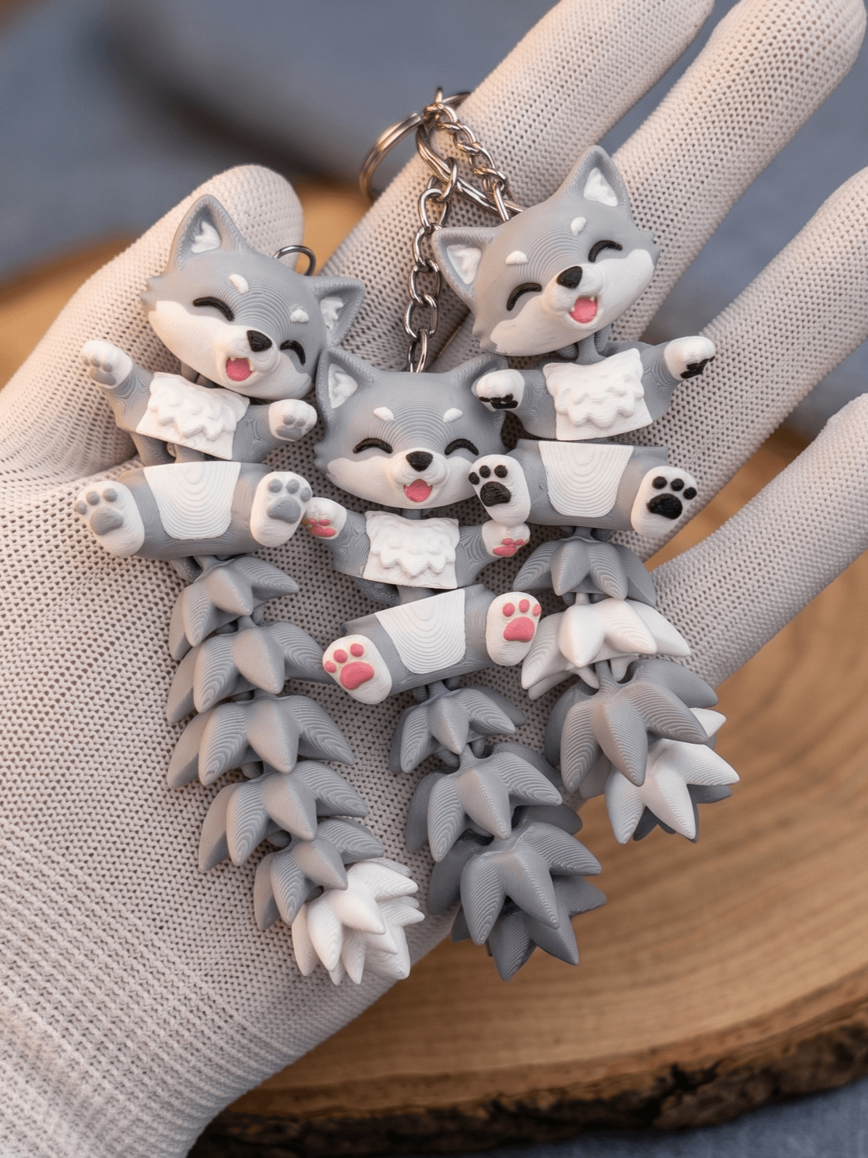 Cute Flexi Baby Wolf Toy / Keychain - FREE 3d model