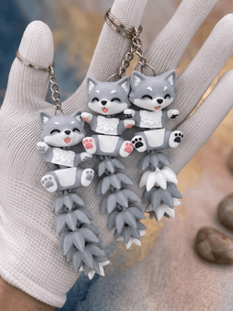 Cute Flexi Baby Wolf Toy / Keychain - FREE 3d model