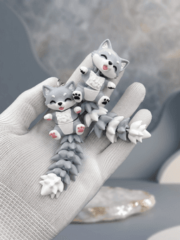 Cute Flexi Baby Wolf Toy / Keychain - FREE 3d model
