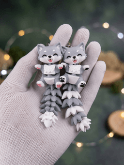 Cute Flexi Baby Wolf Toy / Keychain - FREE 3d model