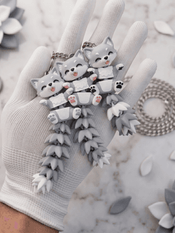 Cute Flexi Baby Wolf Toy / Keychain - FREE 3d model