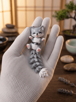 Cute Flexi Baby Wolf Toy / Keychain - FREE 3d model