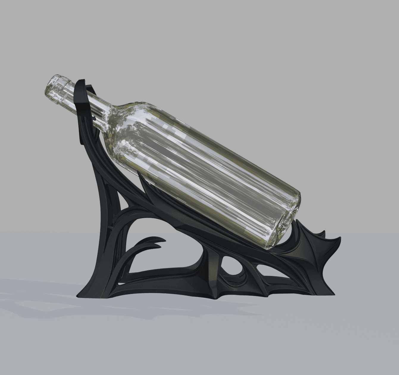 Gothic Wine Bottle Stand - Fantasy Bottle Holder - Spiked Wine Rack 3d model